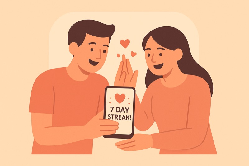 Group laughing and competing together